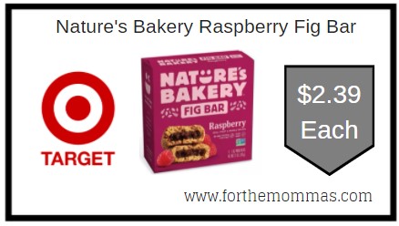 Target: Nature's Bakery Raspberry Fig Bar  ONLY $2.39 