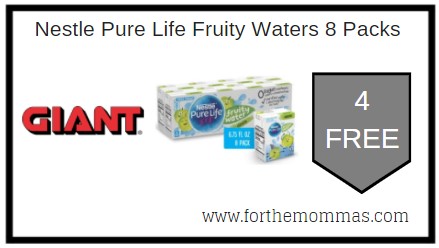 Giant: 4 FREE Nestle Pure Life Fruity Waters 8 Packs + Moneymaker 