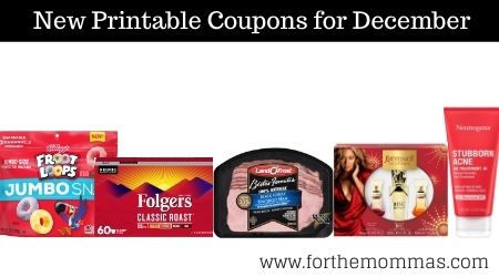 New Printable Coupons for December