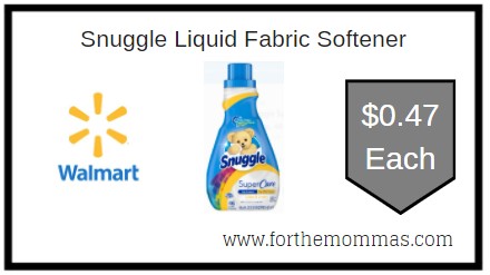 Walmart: Snuggle Liquid Fabric Softener ONLY $0.47 Each