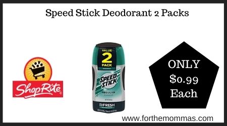 ShopRite: Speed Stick Deodorant 2 Packs