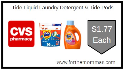 CVS: Tide Liquid Laundry Detergent & Tide Pods ONLY $1.77 Each