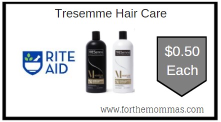 Rite Aid: Tresemme Hair Care ONLY $0.50 Each