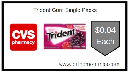 CVS: Trident Gum Single Packs ONLY $0.04 Each 