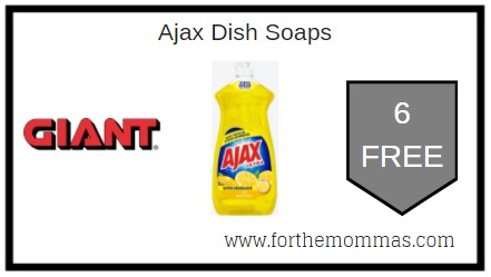 Giant: 6 FREE Ajax Dish Soaps + Moneymaker 