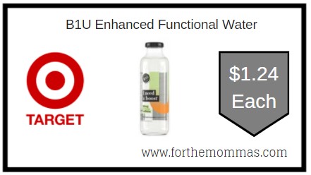 Target: B1U Enhanced Functional Water $1.24 Each