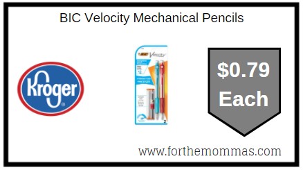 Kroger: BIC Velocity Mechanical Pencils  ONLY $0.79