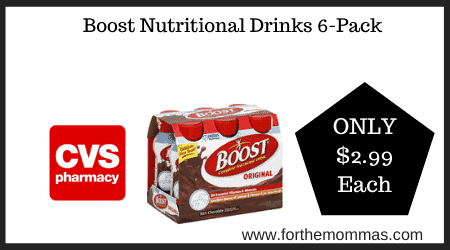 CVS: Boost Nutritional Drinks 6-Pack ONLY $2.99 Each