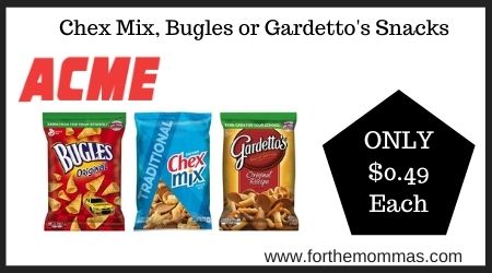 cme: Chex Mix, Bugles or Gardetto's Snacks