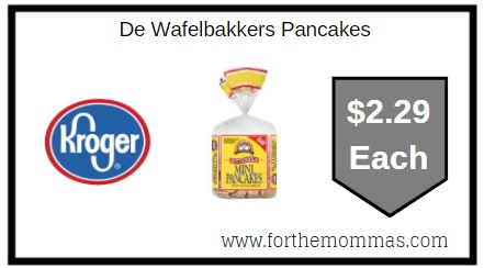 Kroger: De Wafelbakkers Pancakes $2.29 Each 2/13
