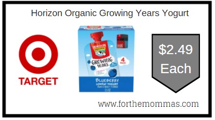 Target: Horizon Organic Growing Years Yogurt $2.49