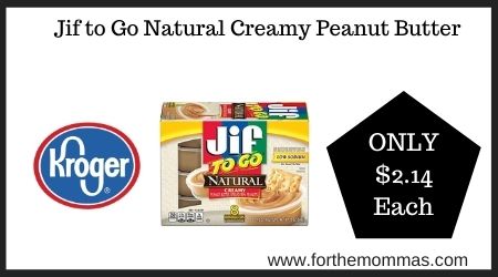 Jif to Go Natural Creamy Peanut Butter