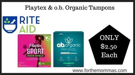 Rite Aid: Playtex & o.b. Organic Tampons