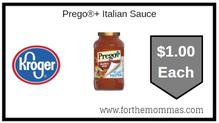 Kroger: Prego®+ Italian Sauce ONLY $1.00