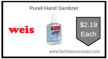 Weis: Purell Hand Sanitizer ONLY $2.19 Each