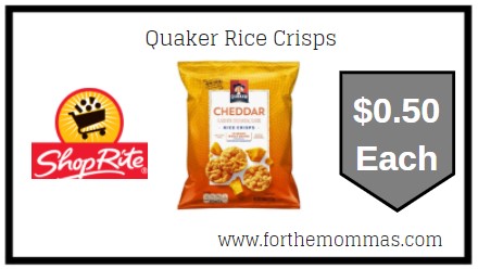 ShopRite: Quaker Rice Crisps JUST $0.49 Each