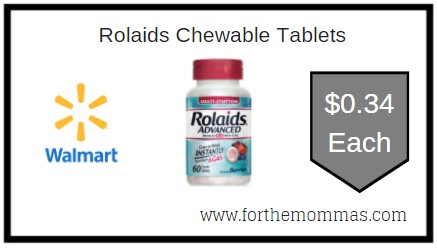 Walmart: Rolaids Chewable Tablets ONLY $0.34 Each 