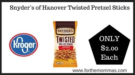 Kroger: Snyder’s of Hanover Twisted Pretzel Sticks