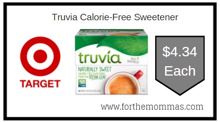 Target: Truvia Calorie-Free Sweetener ONLY $4.34 Each