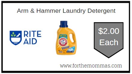 Rite Aid: Arm & Hammer Laundry Detergent ONLY $2 Each