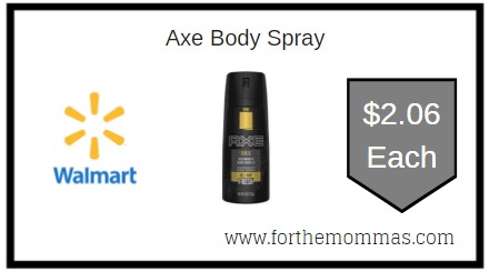 Walmart: Axe Body Spray ONLY $2.06 Each