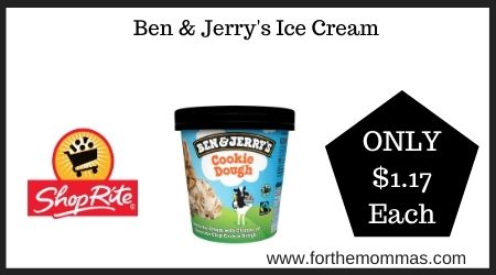 ShopRite: Ben & Jerry's Ice Cream