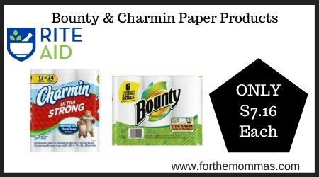 Rite Aid: Bounty & Charmin Paper Products