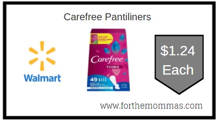 Walmart: Carefree Pantiliners ONLY $1.24 Each