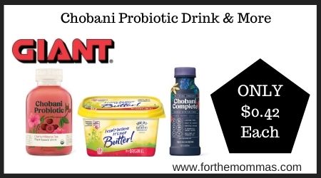 Giant: Chobani Probiotic Drink & More