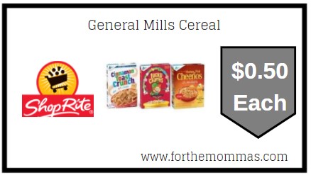 ShopRite: General Mills Cereal JUST $0.50 Each Starting 2/7!