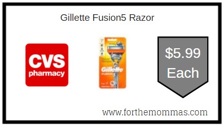 CVS: Gillette Fusion5 Razor ONLY $5.99 Each