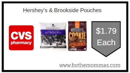CVS: Hershey’s & Brookside Pouches ONLY $1.79 