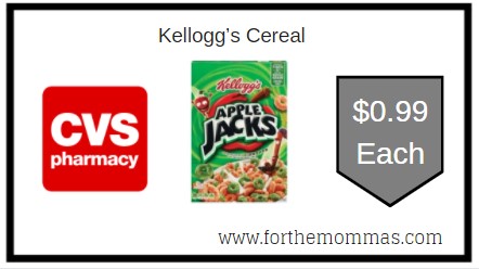 CVS: Kellogg’s Cereal ONLY $0.99 Each