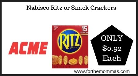 Acme: Nabisco Ritz or Snack Crackers