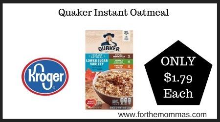 Kroger: Quaker Instant Oatmeal