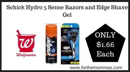 Walgreens: Schick Hydro 5 Sense Razors and Edge Shave Gel