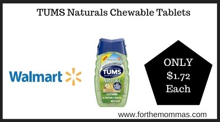 Walmart: TUMS Naturals Chewable Tablets