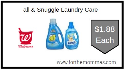 Walgreens: all & Snuggle Laundry Care