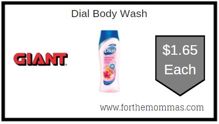 Giant: Dial Body Wash JUST $1.65 Each