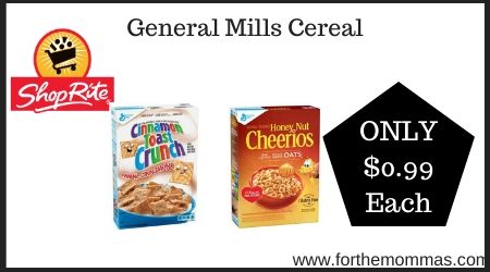 ShopRite: General Mills Cereal Just $0.99 Each