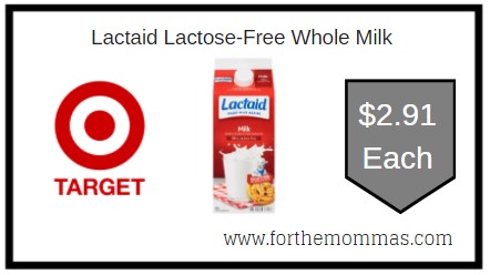 Target: Lactaid Lactose-Free Whole Milk ONLY $2.91 Each 