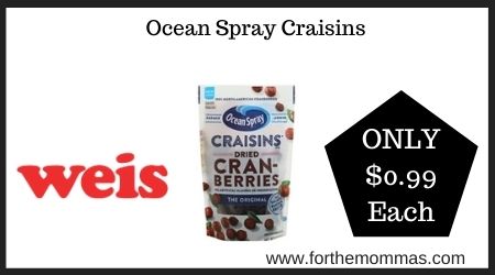 Weis: Ocean Spray Craisins
