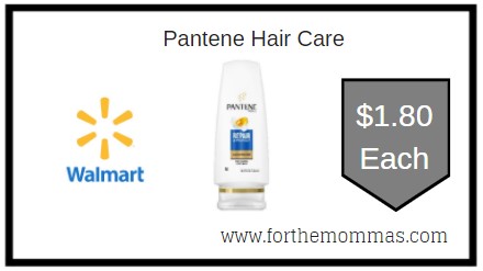 Walmart: Pantene Hair Care ONLY $1.80 Each 