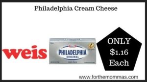 Weis: Philadelphia Cream Cheese