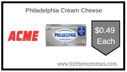 Acme: Philadelphia Cream Cheese JUST $0.49 