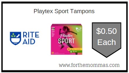 Rite Aid: Playtex Sport Tampons ONLY $0.50 Each