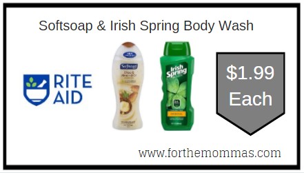 Rite Aid: Softsoap & Irish Spring Body Wash ONLY $1.99 