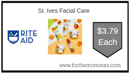 Rite Aid: St. Ives Facial Care ONLY $3.79 Thru 3/19