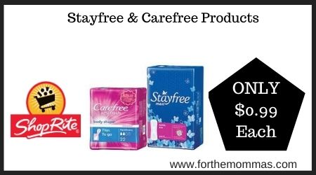 ShopRite: Stayfree & Carefree Products