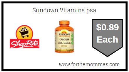 ShopRite: Sundown Vitamins ONLY $0.89 Each